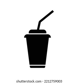 Fast food soft drink soda icon | Black Vector illustration |