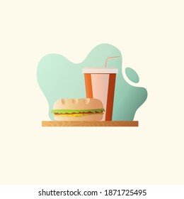 fast food and soft drink vector illustration