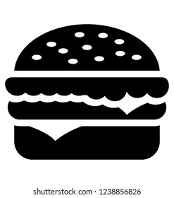 
Fast food solid icon, burger