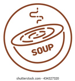 Fast food soup icon. Healthy snack sign. Trendy flat line design. Vector illustration