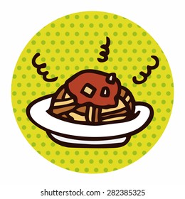 fast food spaghetti flat icon elements,eps10