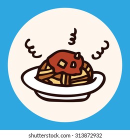 fast food spaghetti flat icon elements,eps10