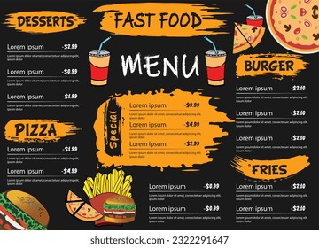 Fast Food special Menu vector eps