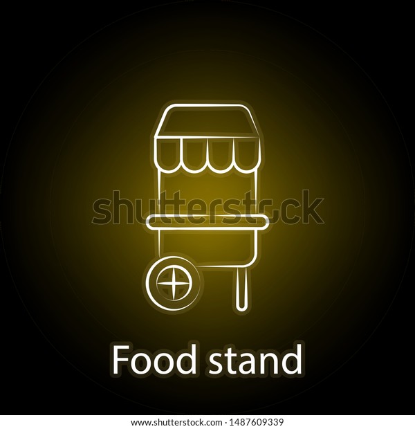 fast food stand line neon icon. Element of food\
illustration icon. Signs and symbols can be used for web, logo,\
mobile app, UI, UX