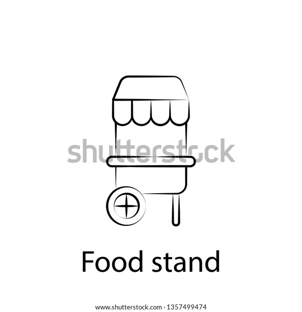 fast food stand outline icon. Element of food\
illustration icon. Signs and symbols can be used for web, logo,\
mobile app, UI, UX