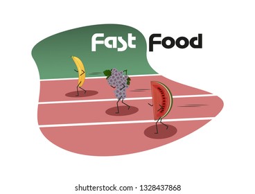Fast food steady expression literally illustration