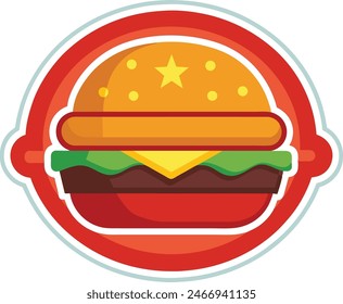 fast food sticker icon vector artwork illustration image 2