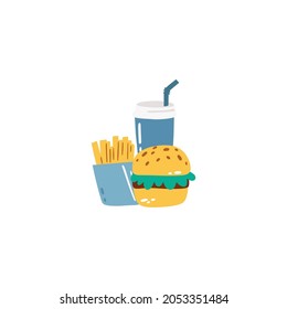 Fast Food Stickers Isolated On White Background