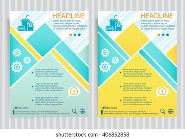 Fast food symbol on vector brochure flyer design layout template. Business modern template