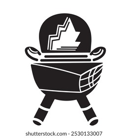 Fast food symbol vector, fast food grilled meat icon