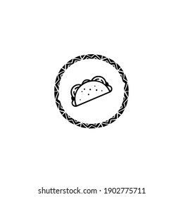 Fast food Taco icon, Label for menu design restaurant or cafe