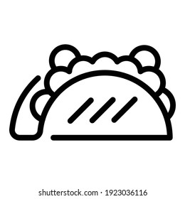 Fast food taco icon. Outline fast food taco vector icon for web design isolated on white background