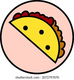 Fast food taco, illustration, vector, on a white background.