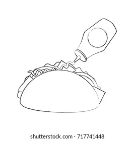 fast food taco mexican ketchup bottle menu restaurant