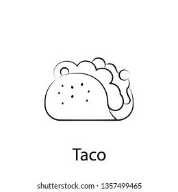 fast food taco outline icon. Element of food illustration icon. Signs and symbols can be used for web, logo, mobile app, UI, UX