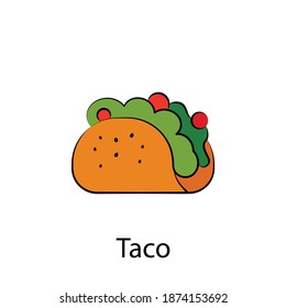 fast food taco outline icon. Element of food illustration icon. Signs and symbols can be used for web, logo, mobile app, UI, UX