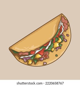 Fast food. Taco. Vector graphics.