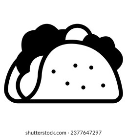 icono vector de objetos de tacos de comida rápida