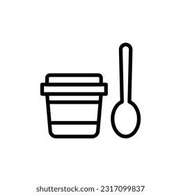 Fast food. Take it with you. Icons of packages for delivery. Thin line stock style vector.