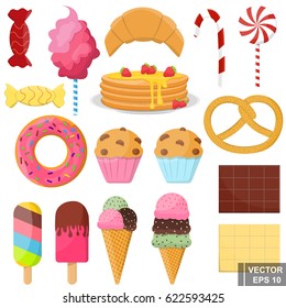 Fast food. Tasty food. Icons. Set. For your design.
