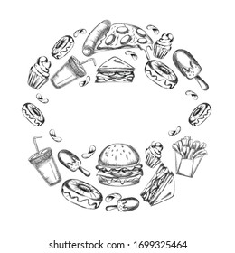 Fast food template frame and page design for menu design. 
