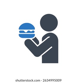 Ícone da tentação Fast food isolado no fundo branco