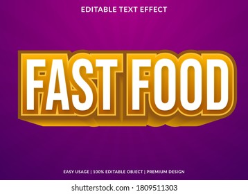 fast food text effect template design with bold font style and modern concept use for brand and business logo