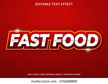 fast food text effect template design use for business brand and logo