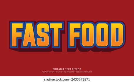 fast food text effect template editable design for business logo and brand