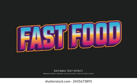 fast food text effect template editable design for business logo and brand