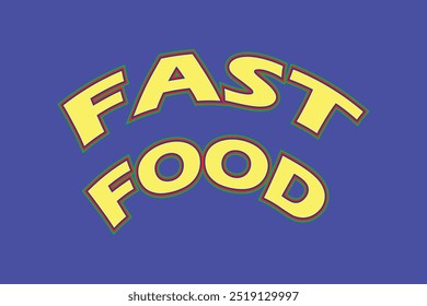 Fast food text effect vector design template.