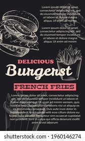 Fast food text page leaflet, vector illustration