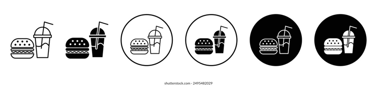 Fast food thin line vector icon set.