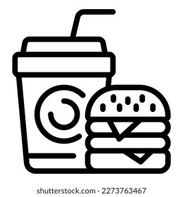 Fast food tired icon outline vector. Burnout work. Sad health