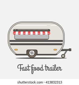 Fast food trailer. Vector illustration
