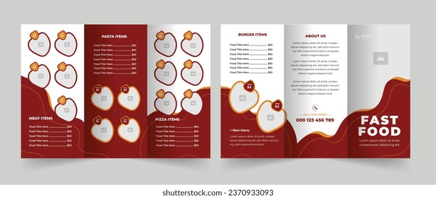 Fast food trifold design and trifold brochure design