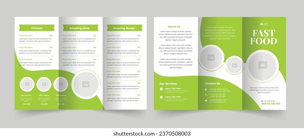 Fast food trifold and fast food menu brochure, food menu design