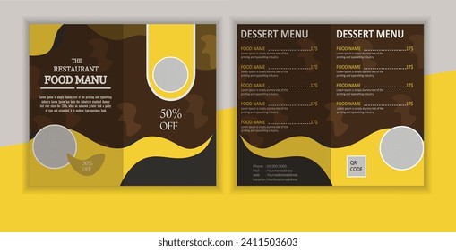 Fast food trifold and fast food menu brochure, and food menu design