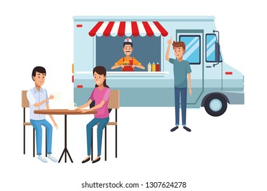 fast food truck cartoon