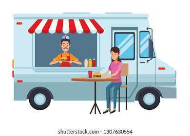 fast food truck cartoon