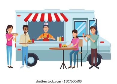 fast food truck cartoon