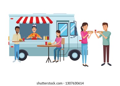 fast food truck cartoon