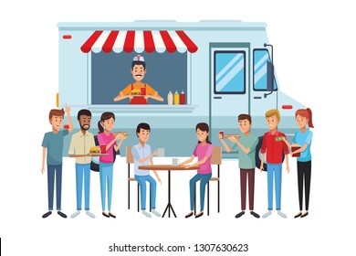 fast food truck cartoon