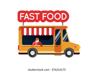 Fast food truck city car. 