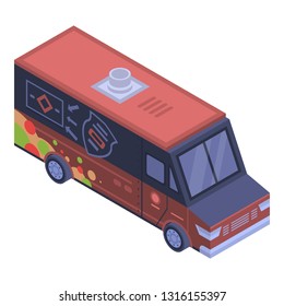 Fast food truck icon. Isometric of fast food truck vector icon for web design isolated on white background