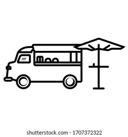 Fast food truck icon vector