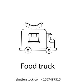 fast food food truck outline icon. Element of food illustration icon. Signs and symbols can be used for web, logo, mobile app, UI, UX