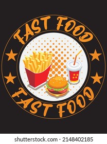 FAST FOOD T-SHIRT DESIGN BEAUTIFUL VECTOR