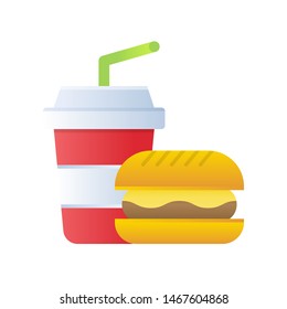 Fast food vector, Back to school gradient style icon
