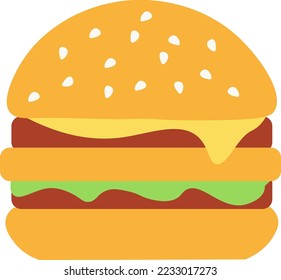fast food vector burger with cheese